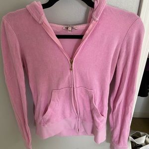 Pink Terrycloth Juicy Couture Zip Up Sweatshirt